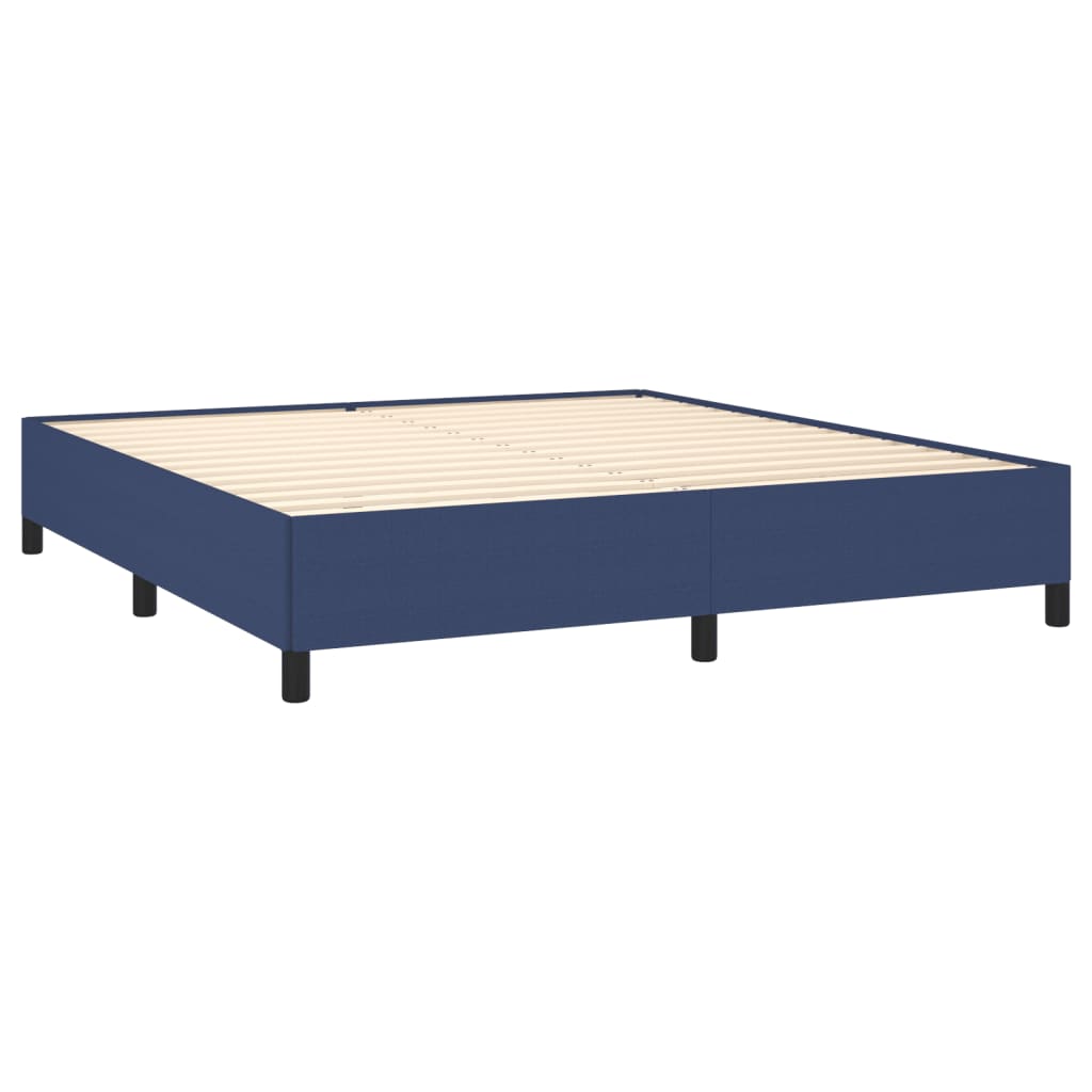 Boxspringbett mit Matratze Blau 180x200 cm Stoff