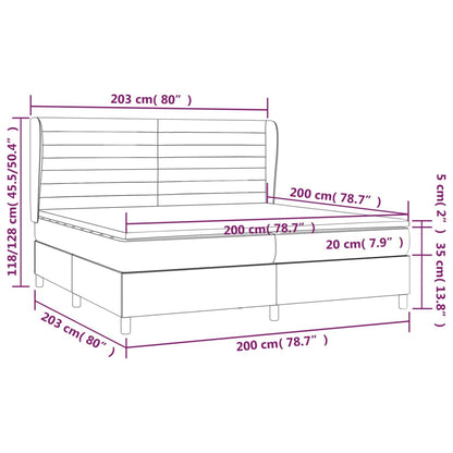 Boxspringbett mit Matratze Dunkelgrau 200x200 cm Stoff