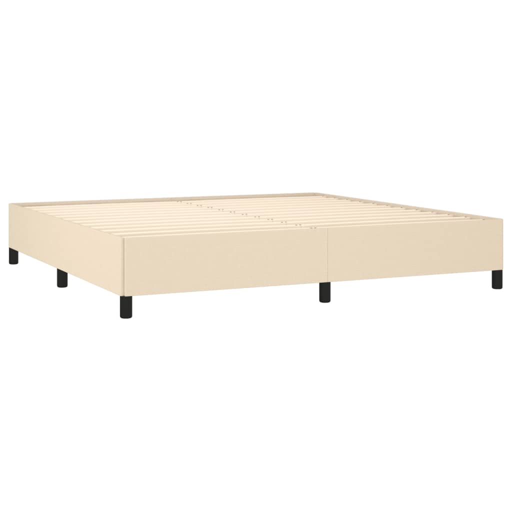 Boxspringbett mit Matratze Creme 200x200 cm Stoff