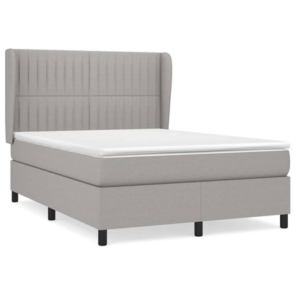 Boxspringbett mit Matratze Hellgrau 140x200 cm Stoff