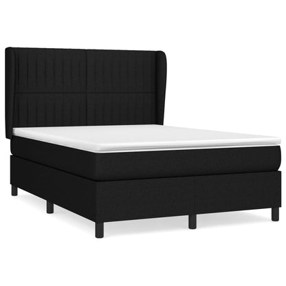 Box spring bed with mattress black 140x200 cm fabric