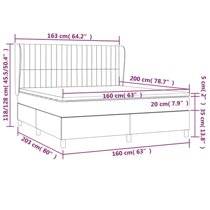 Boxspringbett mit Matratze Schwarz 160x200 cm Stoff