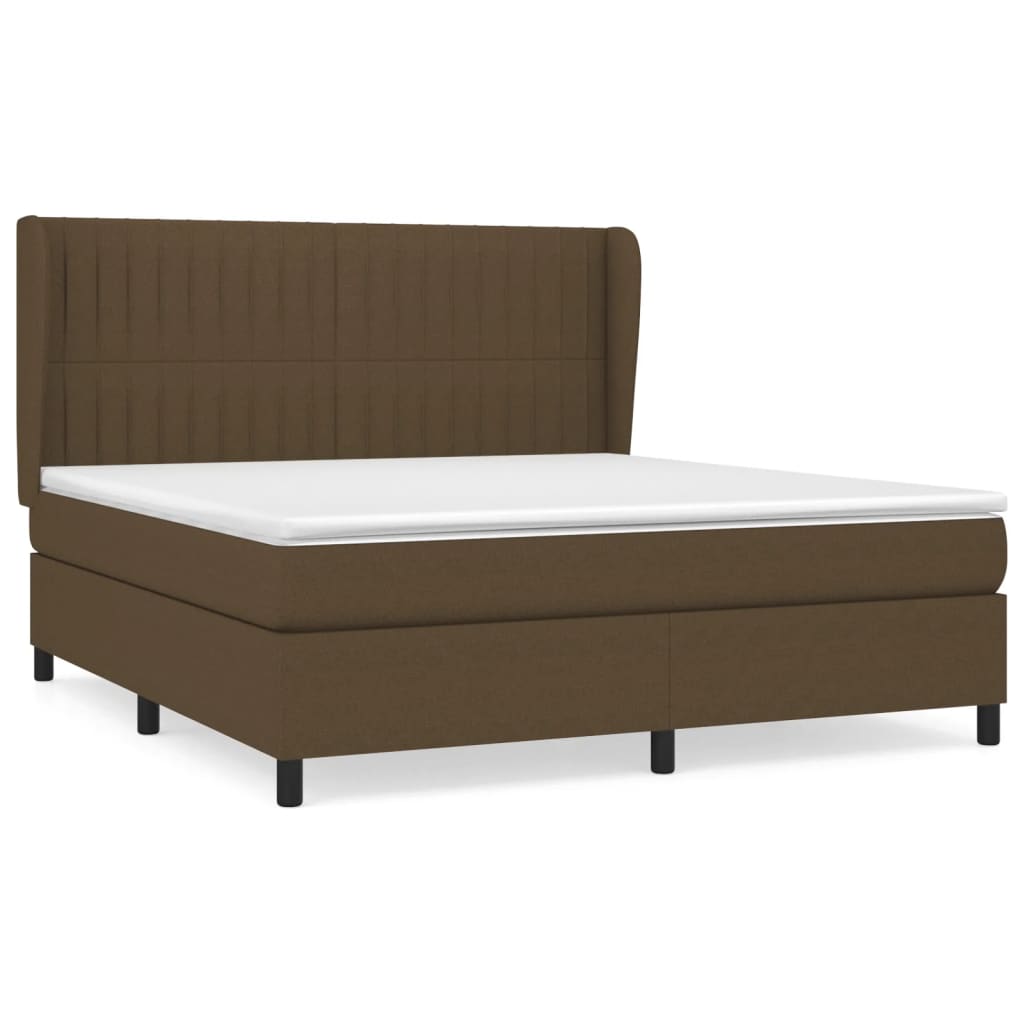 Boxspringbett mit Matratze Dunkelbraun 160x200 cm Stoff