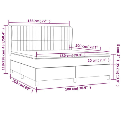 Boxspringbett mit Matratze Dunkelgrau 180x200 cm Stoff