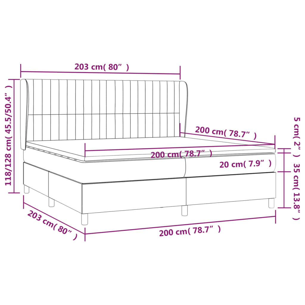 Box spring krevet s madracem svjetlo siva 200x200 cm tkanina