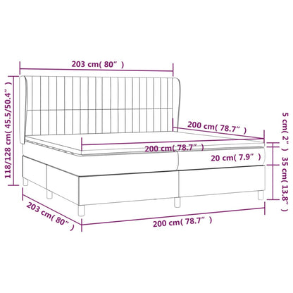 Boxspringbett mit Matratze Creme 200x200 cm Stoff