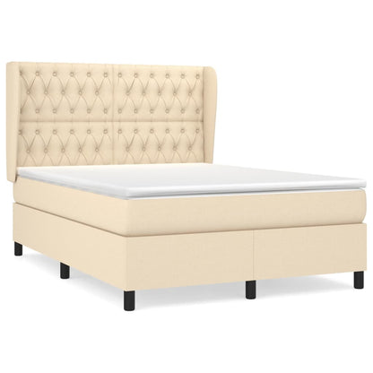 Boxspringbett mit Matratze Creme 140x200 cm Stoff