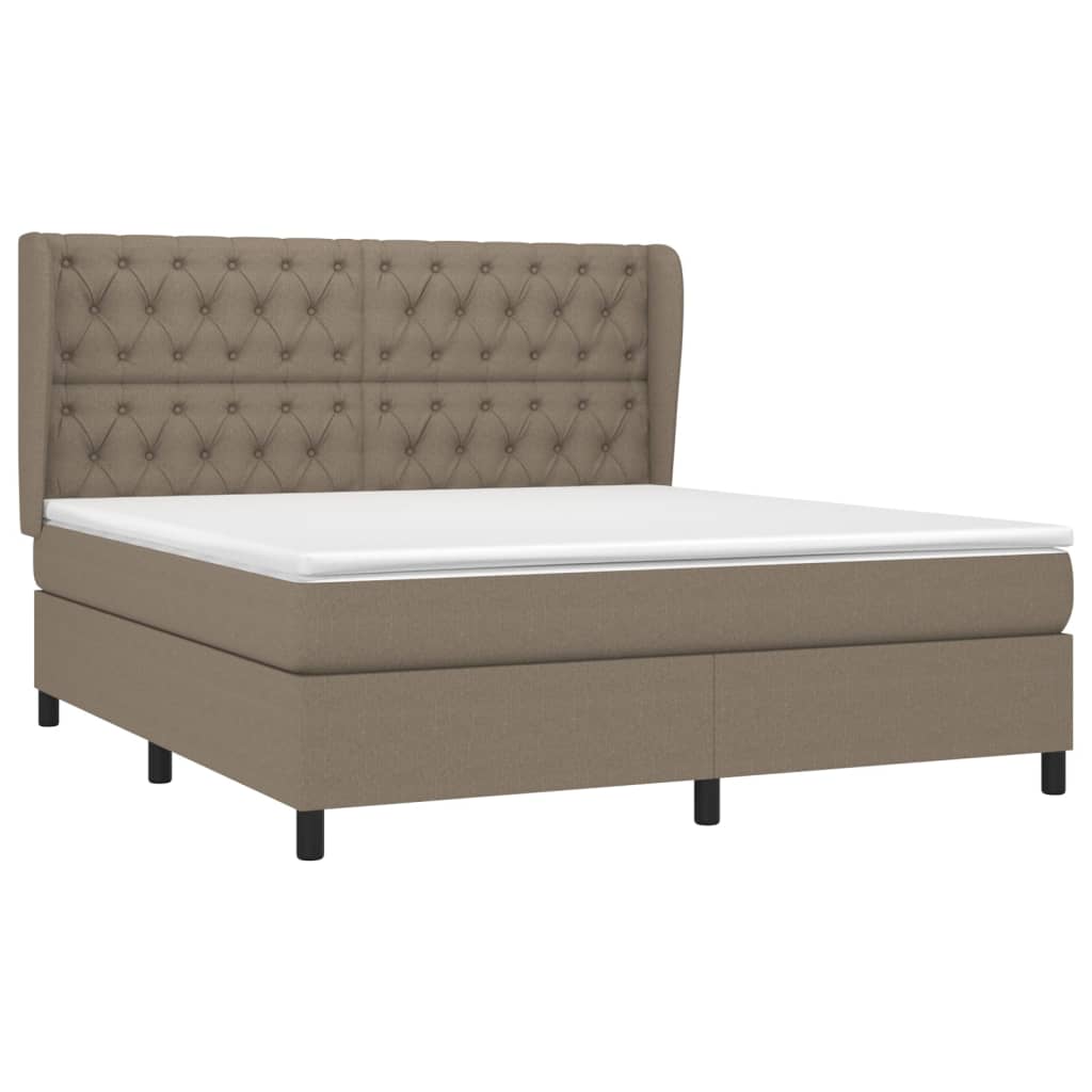 Box spring krevet s madracem taupe 160x200 cm tkanina