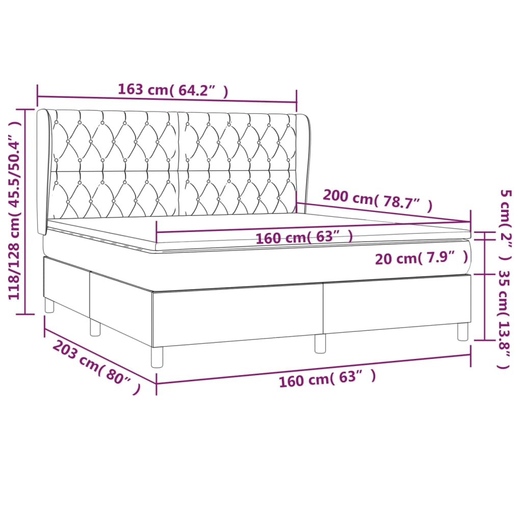 Box spring krevet s madracem taupe 160x200 cm tkanina