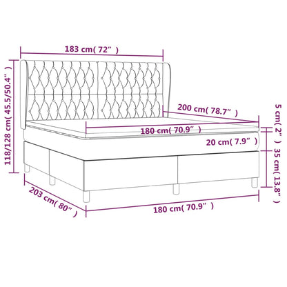 Box spring bed with mattress black 180x200 cm fabric