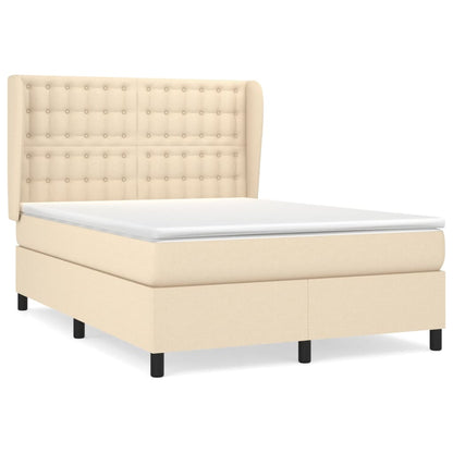 Boxspringbett mit Matratze Creme 140x200 cm Stoff