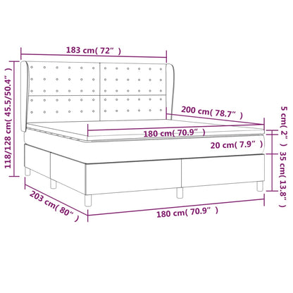 Boxspringbett mit Matratze Hellgrau 180x200 cm Stoff