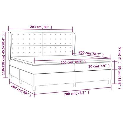 Boxspringbett mit Matratze Dunkelbraun 200x200 cm Stoff