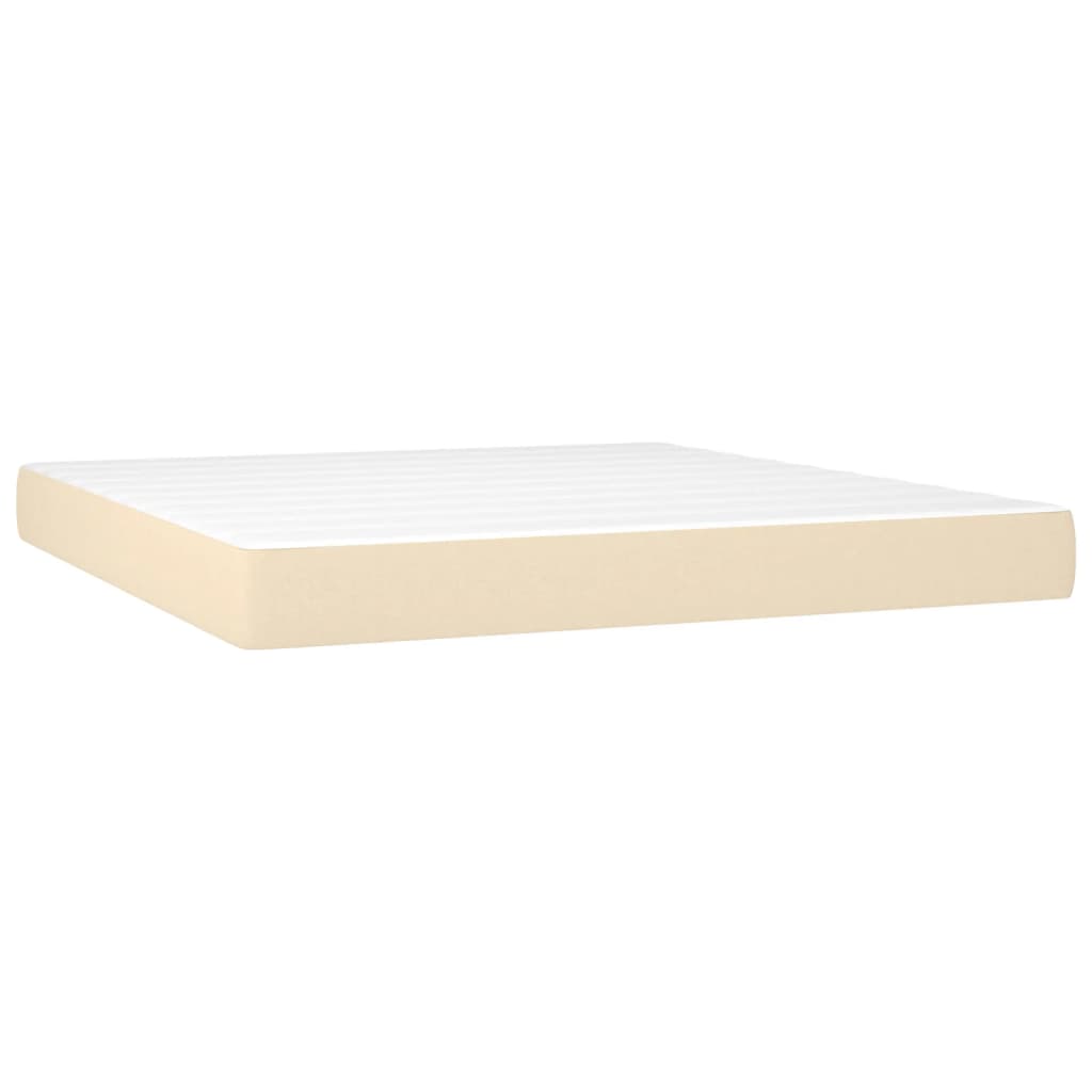 Boxspringbett mit Matratze Creme 200x200 cm Stoff