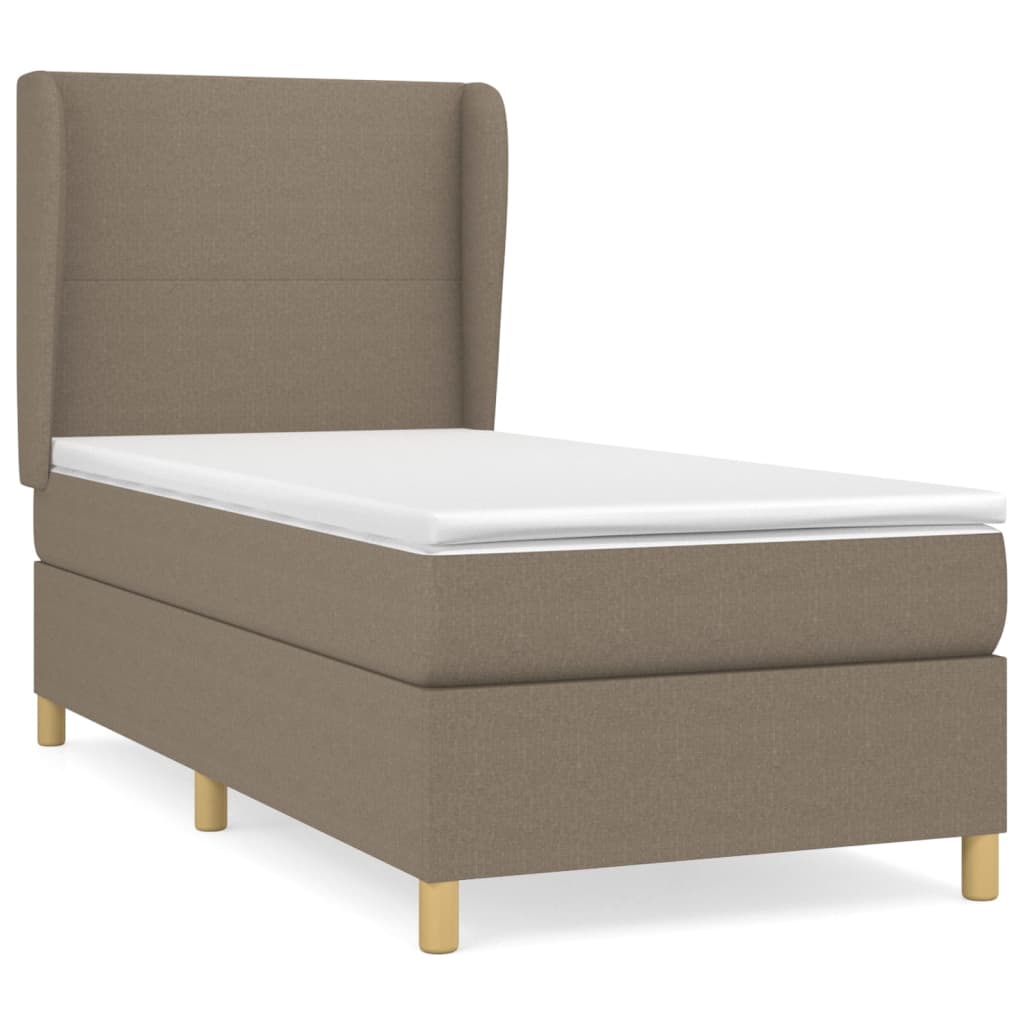 Boxspringbett mit Matratze Taupe 90x200 cm Stoff