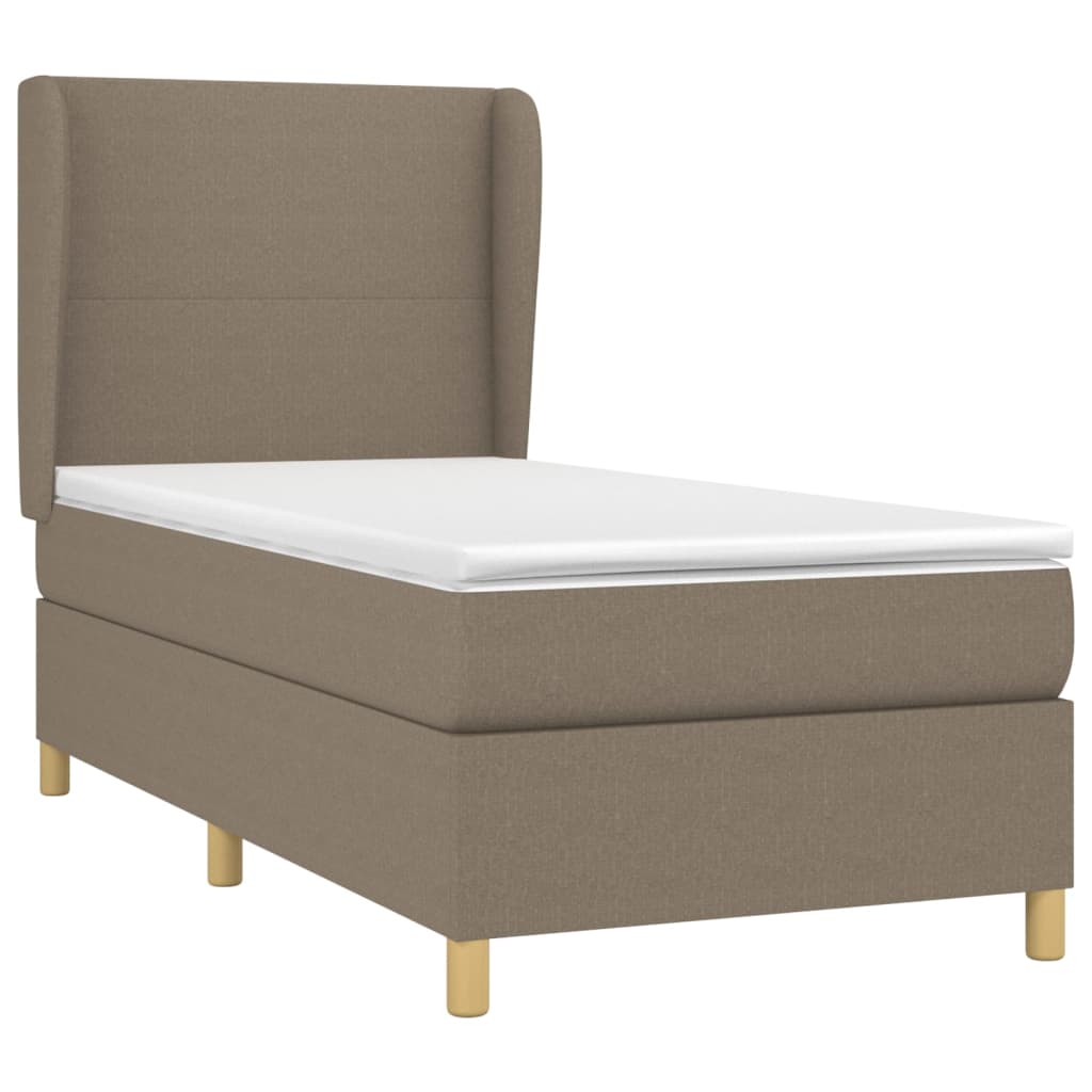 Boxspringbett mit Matratze Taupe 90x200 cm Stoff