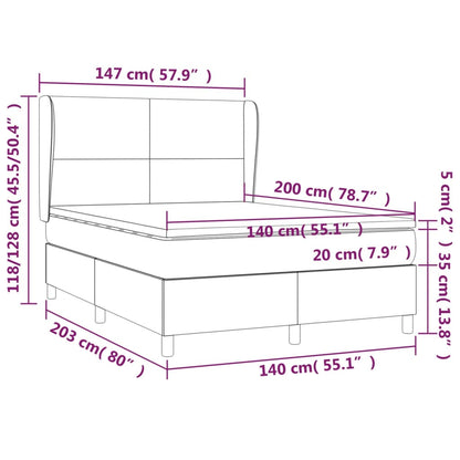 Boxspringbett mit Matratze Schwarz 140x200 cm Stoff