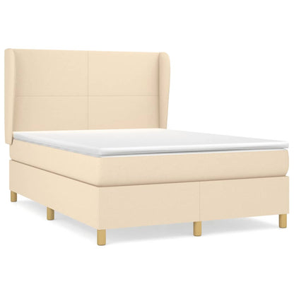 Boxspringbett mit Matratze Creme 140x200 cm Stoff