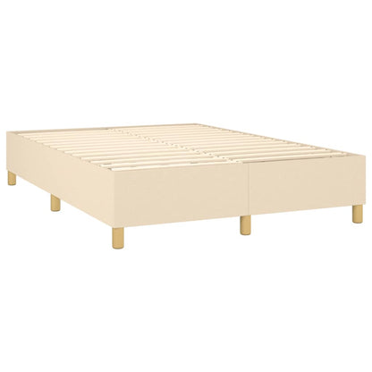 Boxspringbett mit Matratze Creme 140x200 cm Stoff