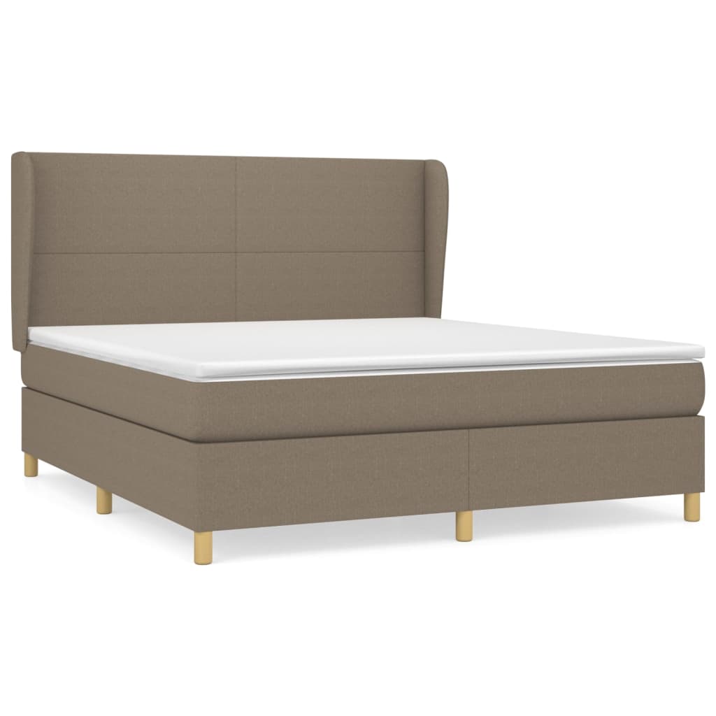 Boxspringbett mit Matratze Taupe 160x200 cm Stoff