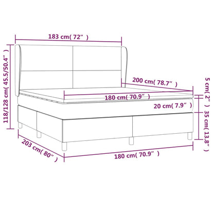 Boxspringbett mit Matratze Schwarz 180x200 cm Stoff