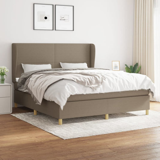 Boxspringbett mit Matratze Taupe 180x200 cm Stoff