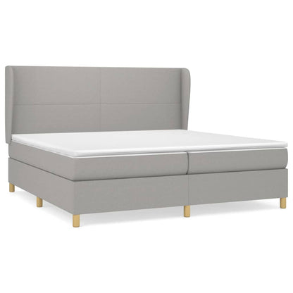 Boxspringbett mit Matratze Hellgrau 200x200 cm Stoff