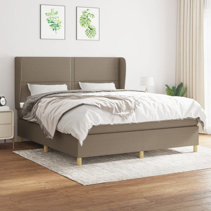 Boxspringbett mit Matratze Taupe 160x200 cm Stoff