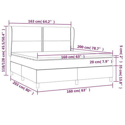 Box spring bed with mattress blue 160x200 cm fabric