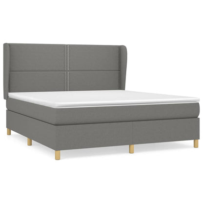 Boxspringbett mit Matratze Dunkelgrau 180x200 cm Stoff