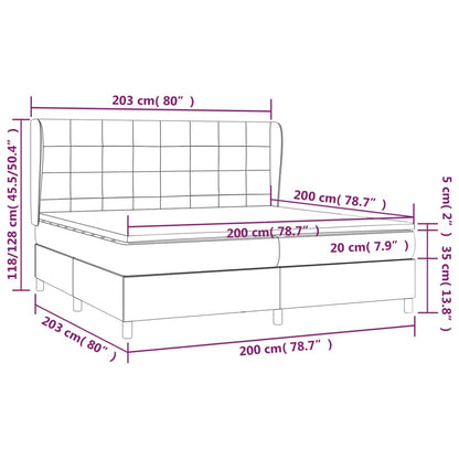 Boxspringbett mit Matratze Dunkelgrau 200x200 cm Stoff