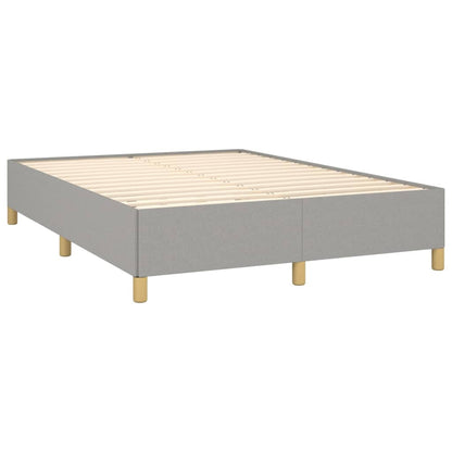 Box spring bed with mattress light grey 140x200 cm fabric