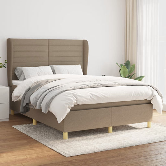 Boxspringbett mit Matratze Taupe 140x200 cm Stoff