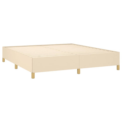 Boxspringbett mit Matratze Creme 160x200 cm Stoff