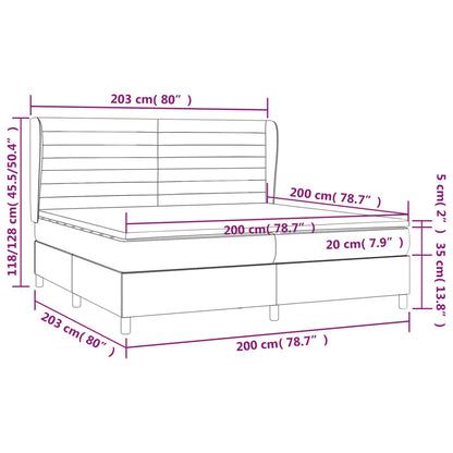 Boxspringbett mit Matratze Hellgrau 200x200 cm Stoff