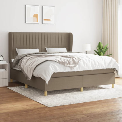 Boxspringbett mit Matratze Taupe 160x200 cm Stoff