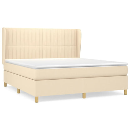 Boxspringbett mit Matratze Creme 160x200 cm Stoff