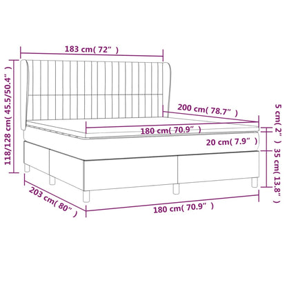 Boxspringbett mit Matratze Blau 180x200 cm Stoff