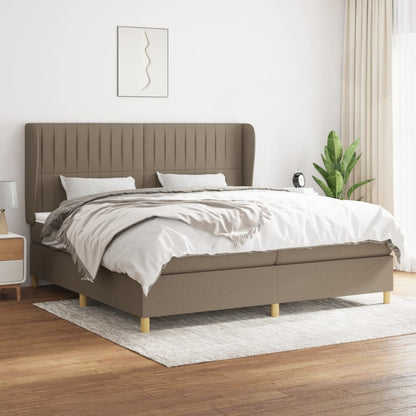 Boxspringbett mit Matratze Taupe 200x200 cm Stoff