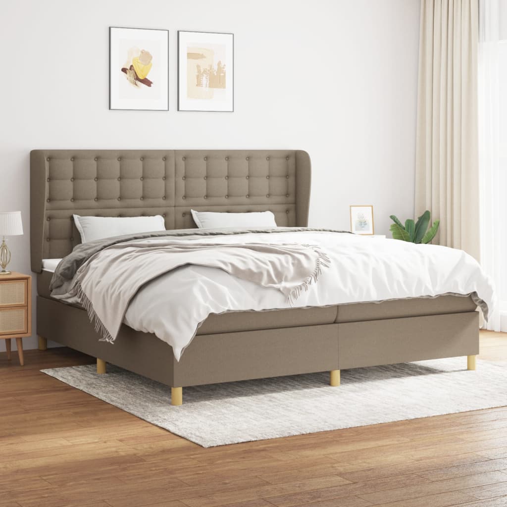 Boxspringbett mit Matratze Taupe 200x200 cm Stoff