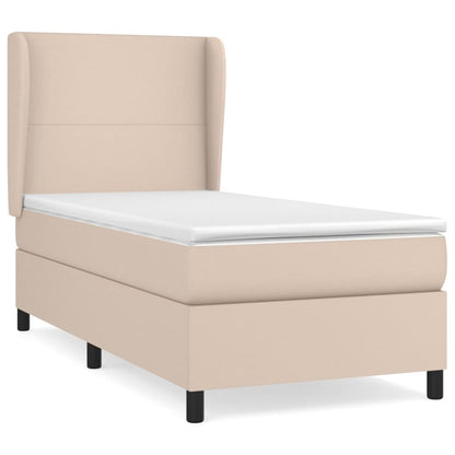 Boxspringbett mit Matratze Cappuccino-Braun 90x200cm Kunstleder