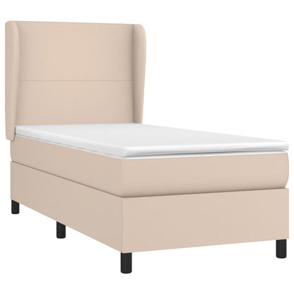 Boxspringbett mit Matratze Cappuccino-Braun 90x200cm Kunstleder