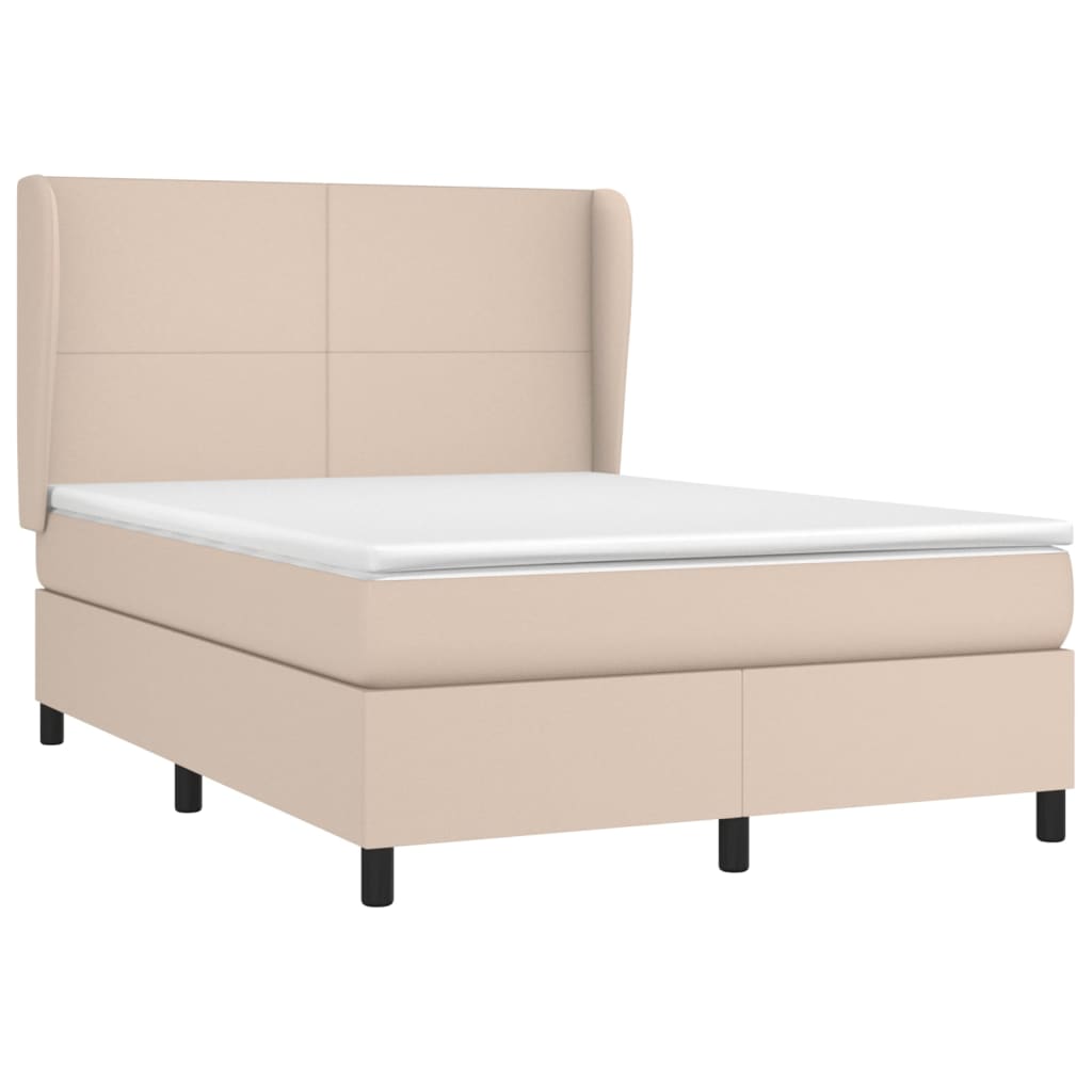 Boxspringbett Matratze Cappuccino-Braun 140x200cm Kunstleder