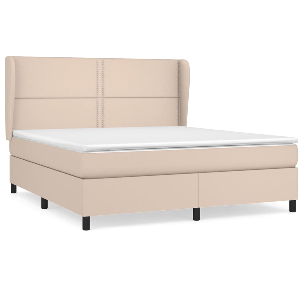 Box spring krevet madrac cappuccino smeđa 160x200 cm umjetna koža