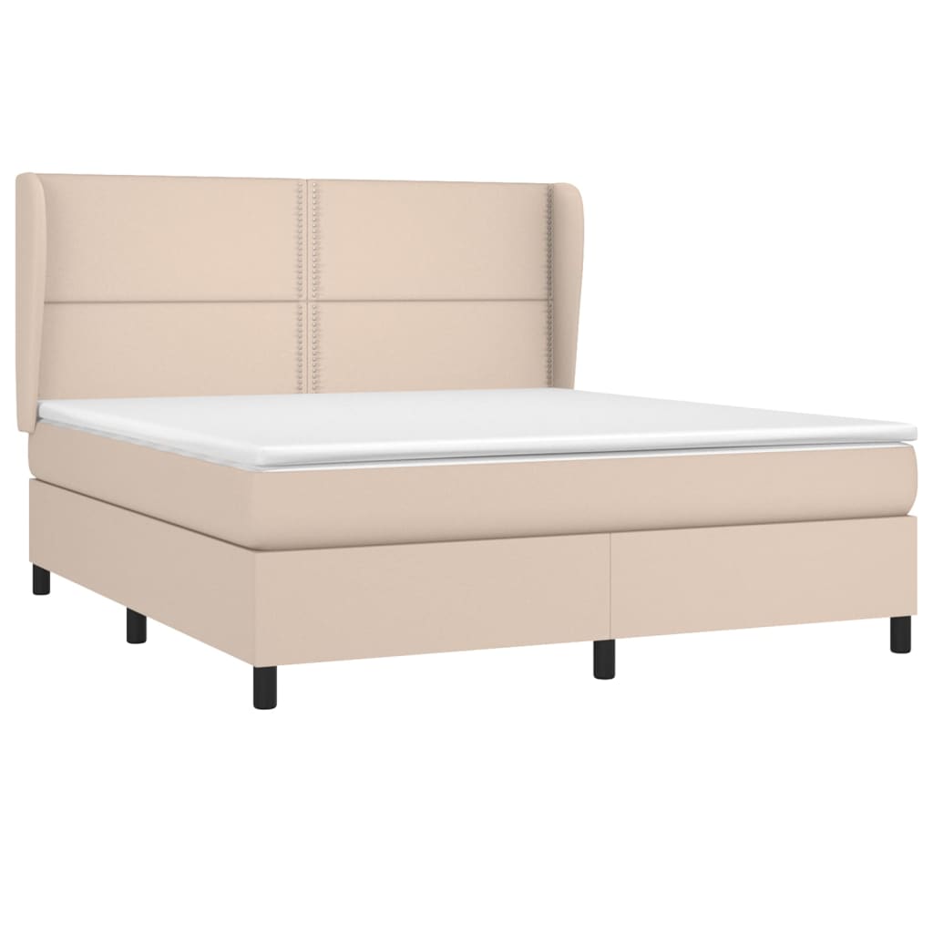 Box spring krevet madrac cappuccino smeđa 160x200 cm umjetna koža