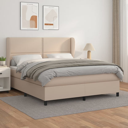 Box spring krevet madrac cappuccino smeđa 160x200 cm umjetna koža