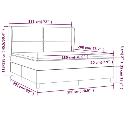 Boxspringbett mit Matratze Schwarz 180x200 cm Kunstleder