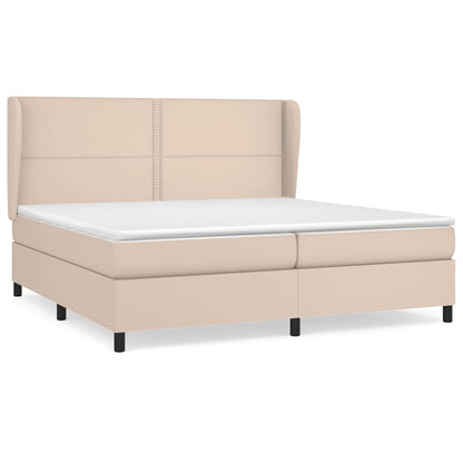 Boxspringbett Matratze Cappuccino-Braun 200x200cm Kunstleder