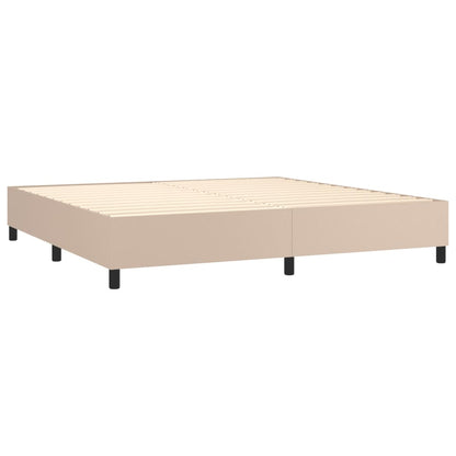 Boxspringbett Matratze Cappuccino-Braun 200x200cm Kunstleder