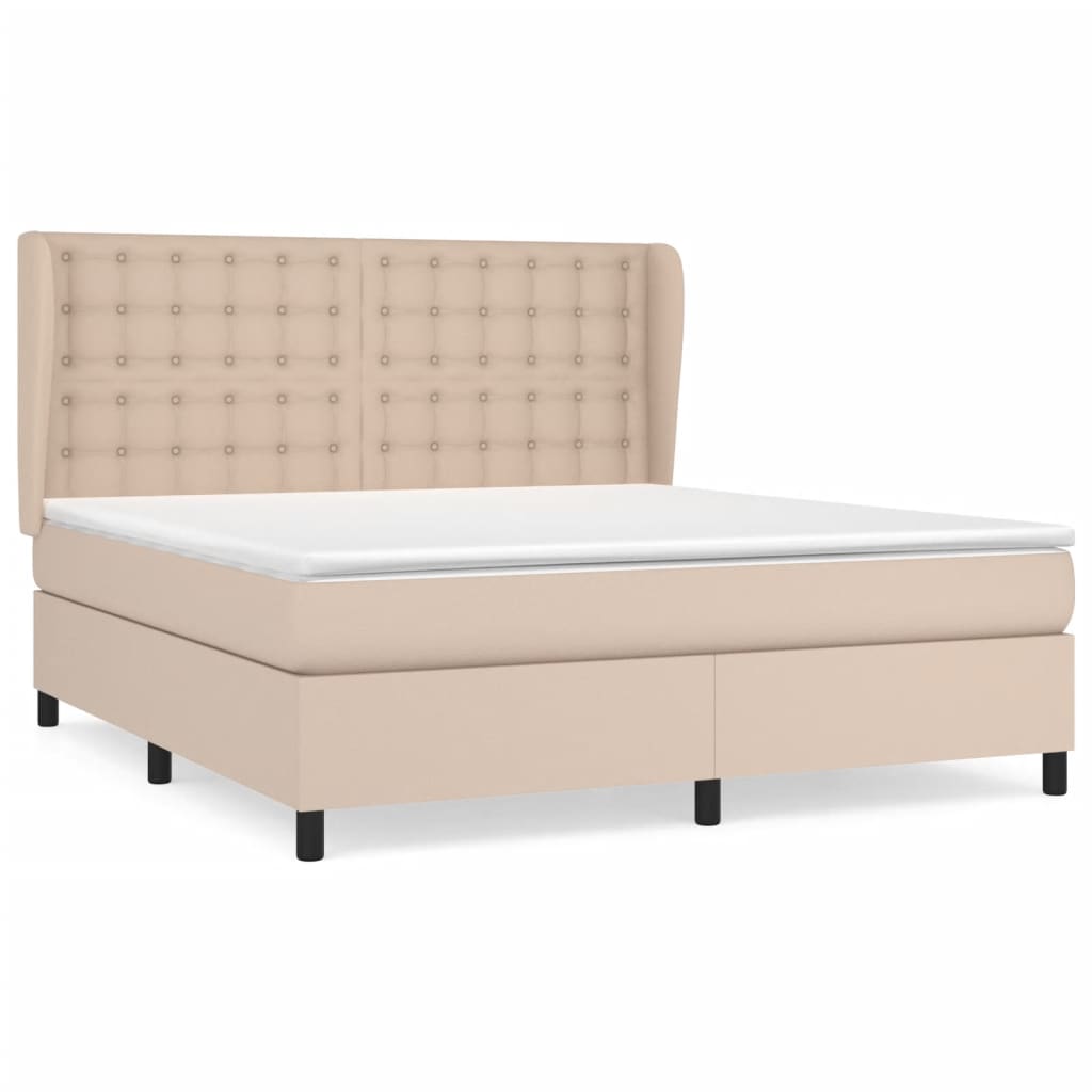 Boxspringbett Matratze Cappuccino-Braun 160x200 cm Kunstleder